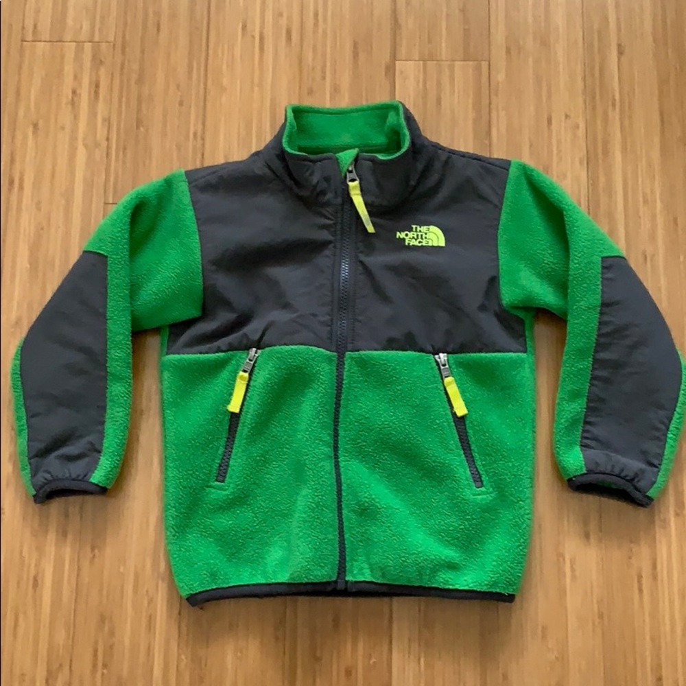 Kids Green/Grey North Face Denali Fleece sz 4